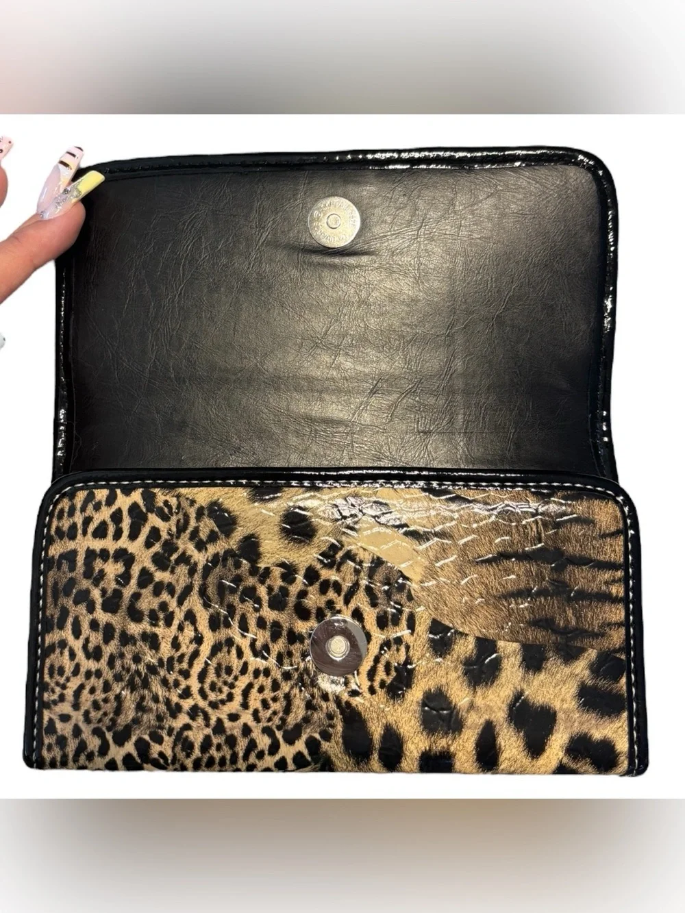 🐆 Vintage Y2K Mixed Animal Print Patent Wallet 🐅